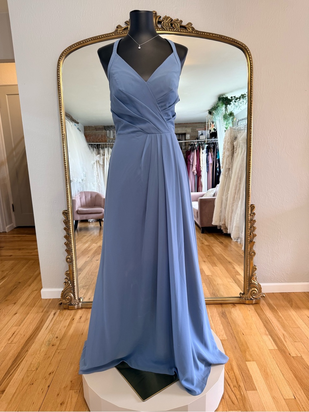 SORELLA VITA Dusty Blue V-Neck Wrap Maxi Dress